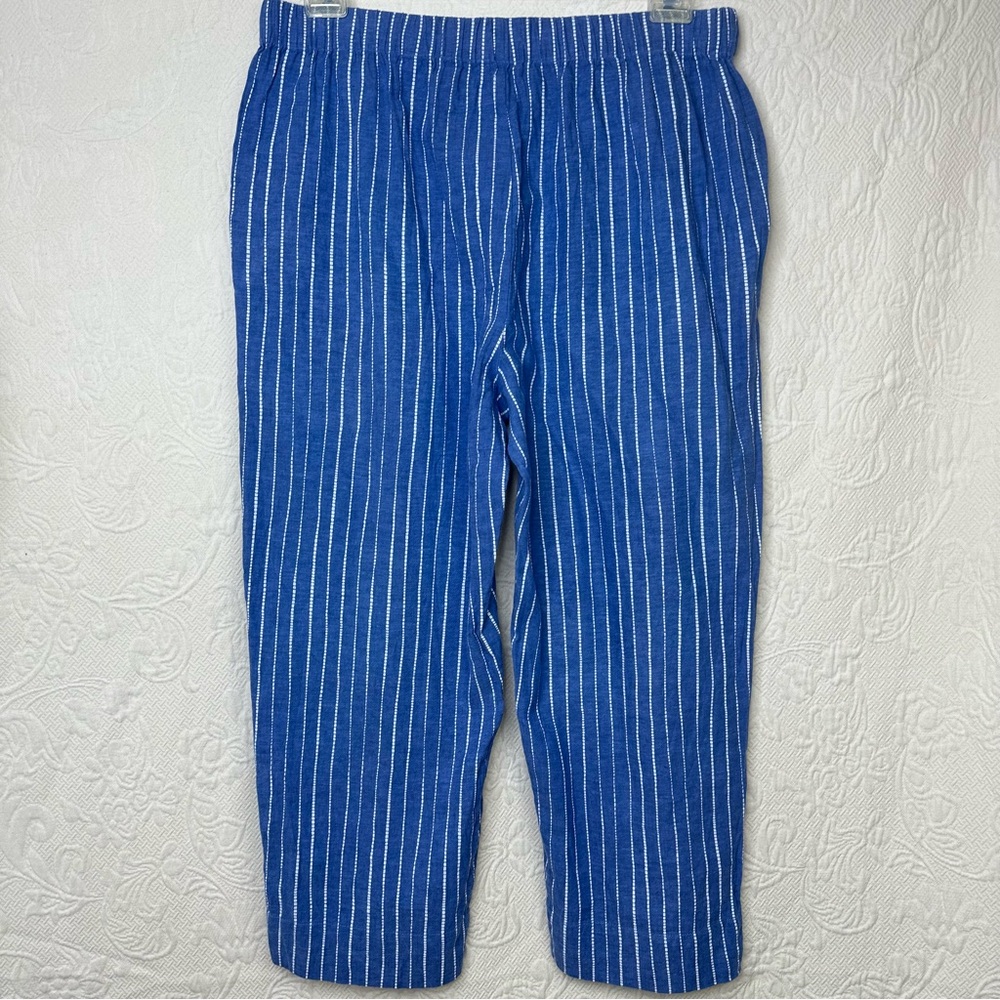 Habitat Linen Cotton Vertical Rope Stripe Wide Leg Crop Pants - Picture 5 of 13